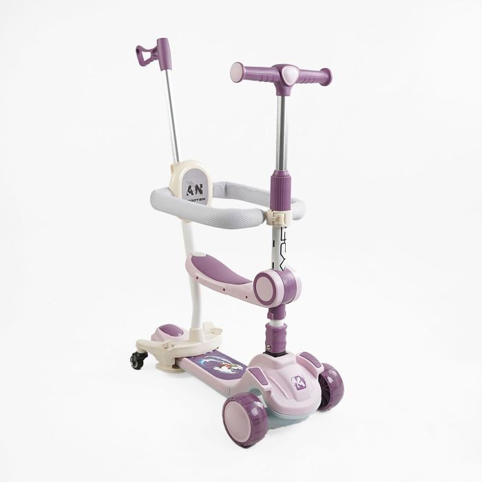 Дитячий триколісний Самокат 5в1 "Skyper" (GH-31692) світло, укр. озвучування та підсвічування платформи, з ДОД. КОЛЕСАМИ, захисний бампер