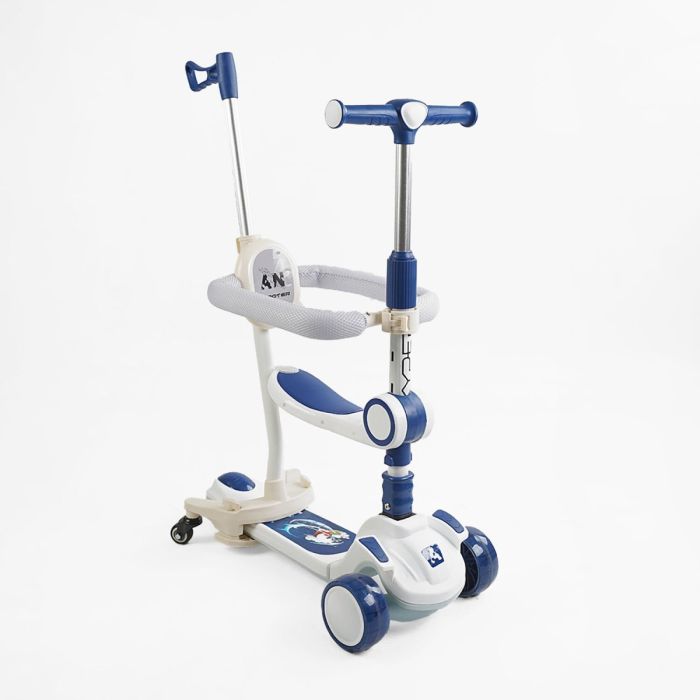 Дитячий триколісний Самокат 5в1 "Skyper" (FJ-59060) світло, укр. озвучка, з дод. колесами