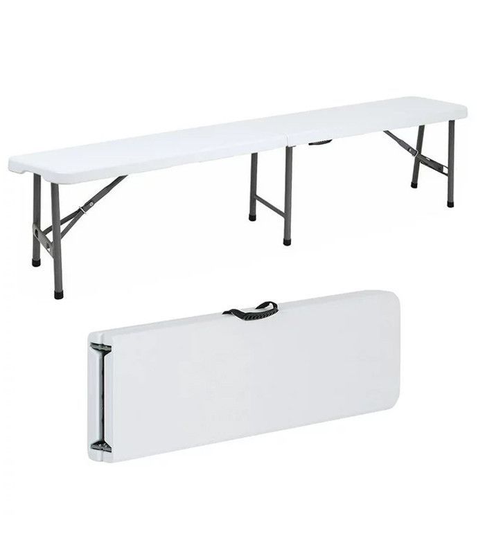 Набір садових меблів Ecarla: стіл 180 см + 2 лавки Білий