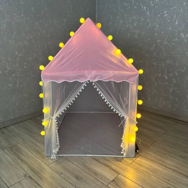 Дитяча палатка з ліхтариками Ecarla BAL13R Сіро-рожевий