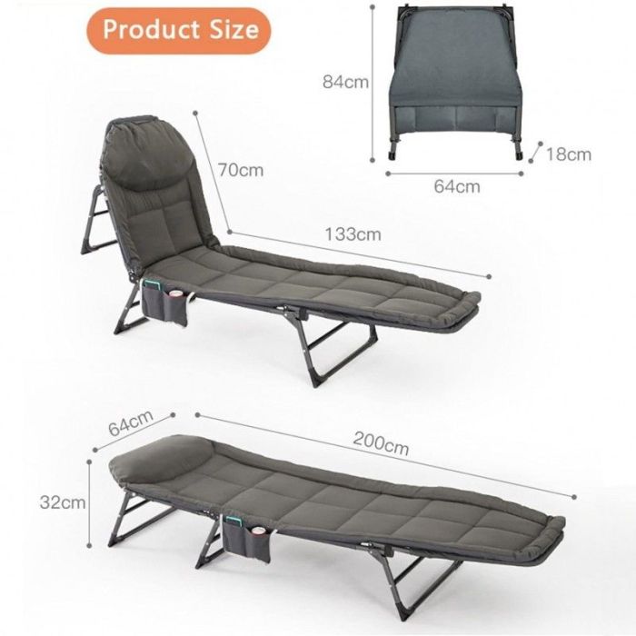 Раскладная туристическая кровать Ecarla AR06SZ 200 x 64 см Графитовый