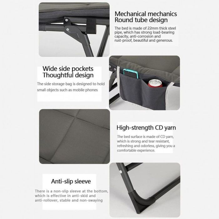 Раскладная туристическая кровать Ecarla AR06SZ 200 x 64 см Графитовый