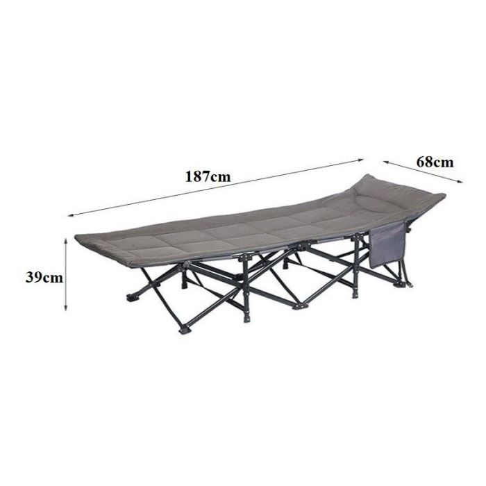 Раскладная туристическая кровать Ecarla AR06SZ 187 x 68 см Графитовый