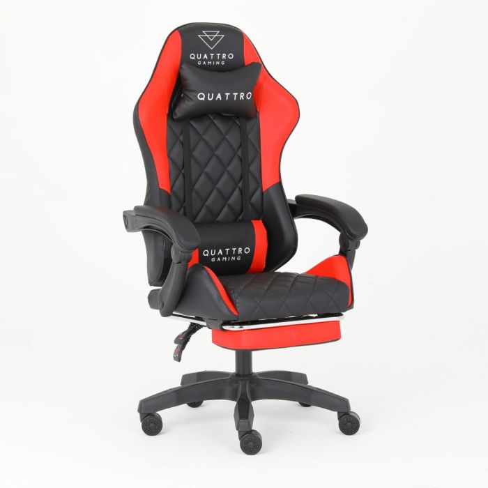 Комп‘ютерне крісло із підставкою для ніг CARBON Quattro Gaming Чорно-червоний