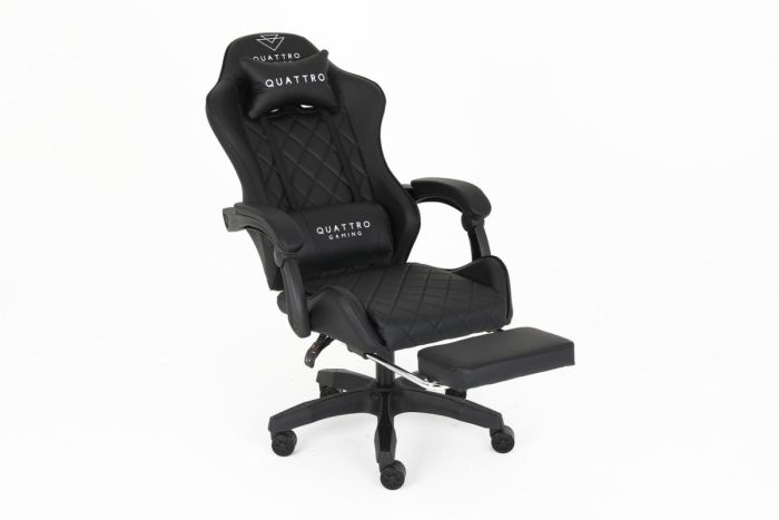 Комп‘ютерне крісло із підставкою для ніг CARBON Quattro Gaming Чорний