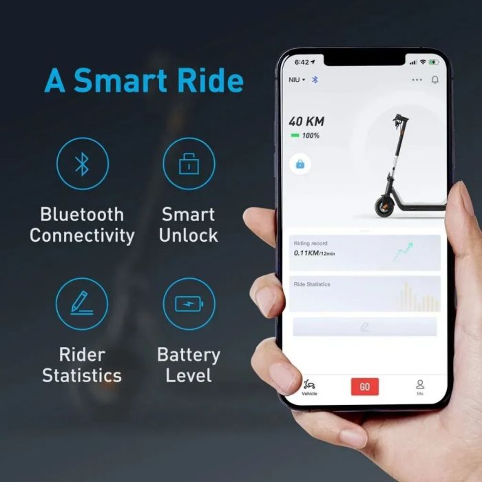 Електросамокат NIU Kick Scooter KQi3 Sport Black 300 Вт, до 100 кг