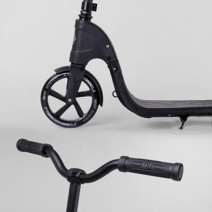 Самокат двухколесный Best Scooter Черный (72378) с PU колесами.