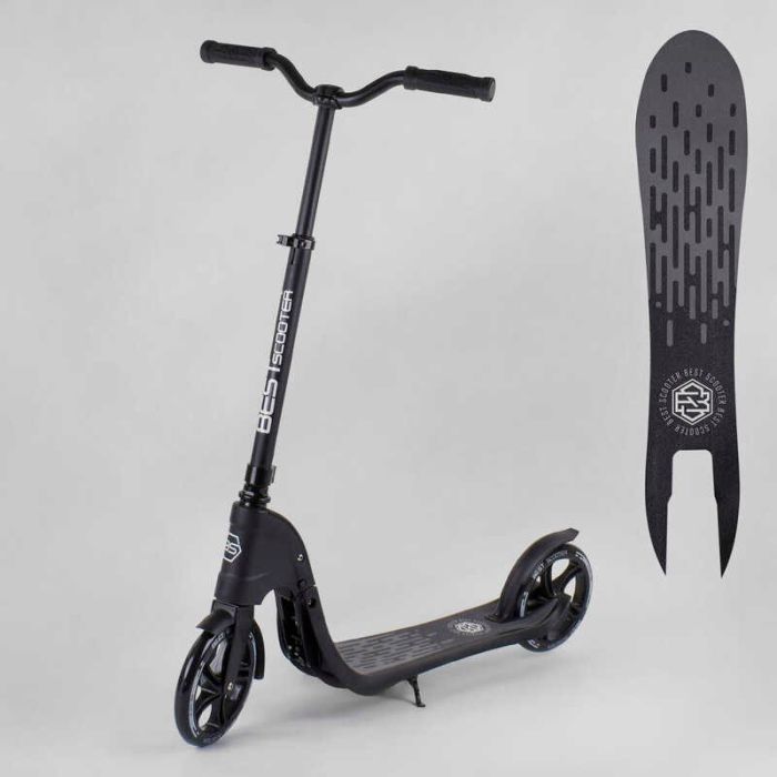 Самокат двухколесный Best Scooter Черный (72378) с PU колесами.