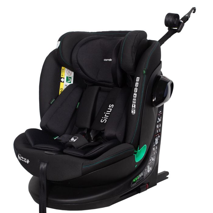 Дитяче Автокрісло CARRELLO Sirius (CRL-8808 Absolute Black) i-Size 40-150см ISOFIX, поворотне