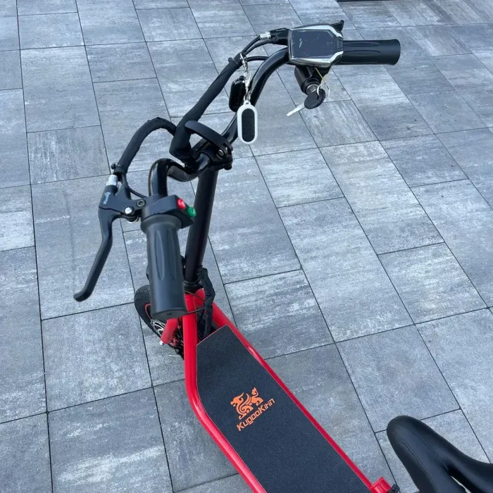 Электросамокат KUGOO С1 500W 11Ah красный, с сидением и усиленной корзинкой