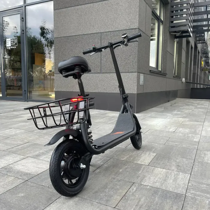 Електросамокат KUGOO С1 500W 11Ah чорний, з сидінням та посиленим кошиком