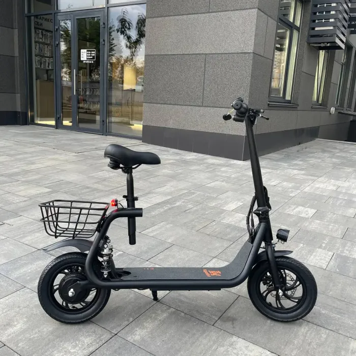 Електросамокат KUGOO С1 500W 11Ah чорний, з сидінням та посиленим кошиком