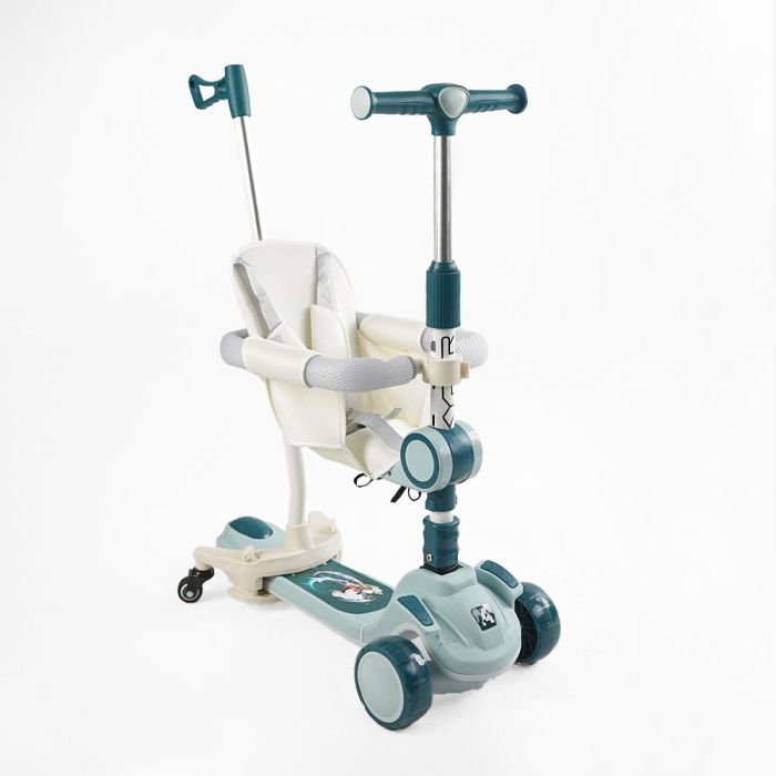 Дитячий триколісний Самокат 5в1 "Skyper" (FJ-93078) світло, укр. озвучка, з дод. колесами
