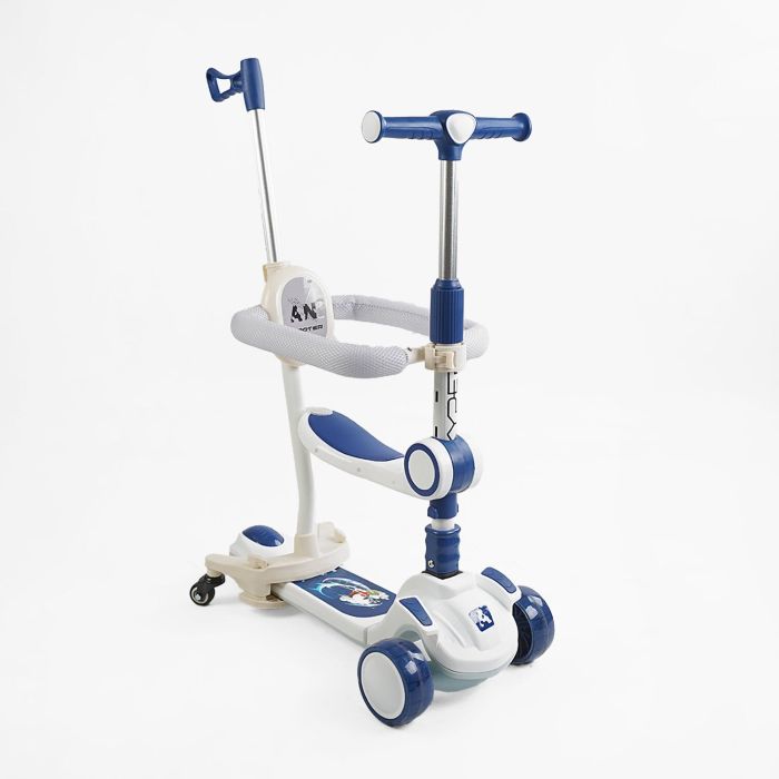 Дитячий триколісний Самокат 5в1 "Skyper" (GH-51784) світло, укр. озвучування та підсвічування платформи, з ДОД. КОЛЕСАМИ, захисний бампер